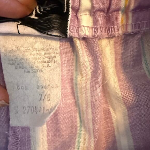 Vtg Pastel Striped Peplum Top Coord Pants Size 7/8 Femme Girlhood Core Coquette - Picture 2 of 8